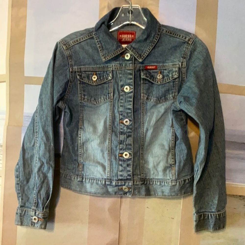 Girls GUESS Jeans Y2K Denim Jacket Medium Wash Size 14